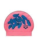 Arena Printed Soft Latex Swim Cap Unisex Bathing Cap for Men and Women Fits Long Hair Reduces Drag, 100% Latex, Tropical Leaves