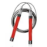 Jump Rope, High Speed Jump Rope, anti-slip silicone Grip, Tangle-Free, Self-Locking Screw-Free Design, Jump Ropes for Fitness, Skipping Rope for Workout Fitness, Crossfit & Home Exercises (Red)