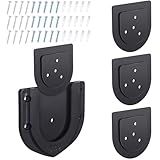 Halloscume 3 Sets Dart Board Mounting Bracket Dartboard Stand Holder Backing Accessories Portable Professional U Shaped Dart Board Wall Protectors with Screws Hanging Hardware(Black)