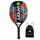 Beach Tennis Paddle Beach Tennis Racket Carbon Fiber with EVA Memory Foam Core Tennis Paddles (Black)