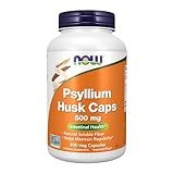 NOW Foods Supplements, Psyllium Husk Caps 500 mg, Non-GMO Project Verified, Natural Soluble Fiber, Intestinal Health*, 500 Veg Capsules