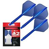 TARGET Darts K Flex Integrated Dart Flights and Shafts, No.2 Blue (Medium) | Pack of 3 K-Flex – No2, Kflex All in One Moulded Dart Flight & Stem | Professional Dart Accessories