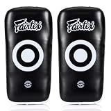 Fairtex Curved MMA Muay Thai Pads for Punching, Blocking, Kicking,Punch, Hitting |Light Weight & Shock Absorbent Boxing Mitts, Extra Padding for Sparring - Black/White(Std, Pair)