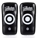 Fairtex Curved MMA Muay Thai Pads for Punching, Blocking, Kicking,Punch, Hitting |Light Weight & Shock Absorbent Boxing Mitts, Extra Padding for Sparring - Black/White(Std, Pair)