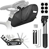 PXZBLG Bike Repair Kit, Bike Seat Bag, Waterproof Bicycle Saddle Bag, 16-in-1 Bike Multitool, Bicycle Tire Repair Kit, 4mm and 5mm Allen Wrenches for Mountain Road Bike, MTB