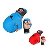 Twister Karate Gloves with Thumb & Hook & Loop Closing (Blue, M)