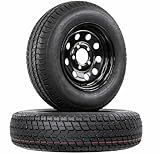 eCustomrim 2-Pack Trailer Tire Rim Bias Ply ST175/80D13 175/80 5-4.5 Black Wheel - 2 Year Warranty w/Free Roadside