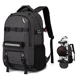 RUCYEN Skateboard Backpack, Laptop Backpack, Hidden Mesh and Anti-Theft Pockets, Waterproof Fabric, Fits up to 15.6 Inch Laptop, for Business Travel Men Women(Dark Grey)