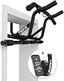 PULLUP & DIP Doorway Pull-Up Bar Without Screwing And No Slipping, Professional Door Frame Chin-Up Bar With Pull-Up Band, Padded Handles + eBook, Up To 240 lbs