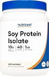 Nutricost Soy Protein Isolate Powder, 1 LB Unflavored - 10 Grams of Protein Per Serving, Vegan, GMO-Free & Gluten Free