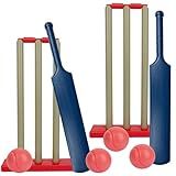 Solrowasun 2 Pack Beginner Cricket Sets Plastic 2 x 23.22 Bat, 4 Balls Allowing Up to 2 Players Beach Backyard Sports Game