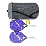 2X Beach Tennis Rackets Beach Tennis Paddles Nonslip Grip Beach Tennis Racquet with Storage Bag for Park Playground Courtyard, Blue