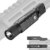 DEFENTAC 1750lm Zoomable Tactical Flashlight is Compatible with MLok/Picatinny Rail for Rifle, Weapon Light with with Momentary and Strobe, Magnetic Rechargeable