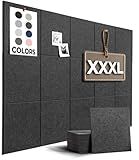 WALLHERO Cork Boards for Office, Dart Board Wall Protector, 59"x36" | 15 Pack | Black Bulletin Board, Cork Board, Cork Board Squares, Homasote Board, Bulletin Board Tiles (Gray Black)