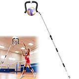 NigWarm Volleyball Spike Trainer, Retractable Length 64"-85" Volleyball Hitting Trainer - Real Ball Feel for Serving/Spiking/Jump Training - Perfect for Beginners & Pros (No Ball Included)