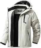 MAOYSSEN Men's Ski Jacket Warm Winter Snow Coat Waterproof Mountain Windbreaker Snowboarding Jacket Hooded for Hiking Travel