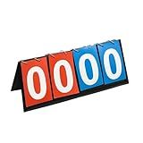ZUFECY Table Top Scoreboard, Score Keeper Flipper Scoreboard for Basketball Tennis Badminton Sports (4-Digit)