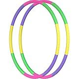 2 Pack Color Hoop - Size & Length Adjustable, Plastic Toys for Kids & Party Games, Gymnastics & Dog Agility Equipment, Christmas Wreath