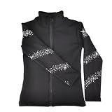 JoyCan Girl's Black Ice Figure Skating Training Jacket with Fleece