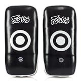 Fairtex Curved MMA Muay Thai Pads for Punching, Blocking, Kicking,Punch, Hitting |Light Weight & Shock Absorbent Boxing Mitts | Extra Padding for Sparring - Black/White (Long, Pair)