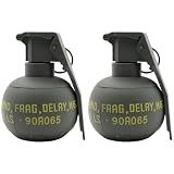 Disratw M67 Airsoft Grenade Toys 2Pcs Tactical Grenades Plastic CS Battle Game Toy with Pull Ring for Age 14+ (Green)