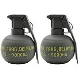 Disratw M67 Airsoft Grenade Toys 2Pcs Tactical Grenades Plastic CS Battle Game Toy with Pull Ring for Age 14+ (Green)