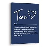 XWELLDAN Team Definition Poster Teamwork Wall Art for Office Decor, Office Artwork Wall Decor, Office Wall Decor, 11x14, Framed（navy blue）