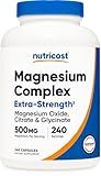 Nutricost Magnesium Complex 500mg, 240 Capsules - Magnesium Oxide, Citrate, and Glycinate - Gluten Free and Non-GMO