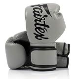Fairtex BGV14 Muay Thai Boxing Microfibre Gloves for Men, Women, Kids | MMA Gloves, Kickboxing, Gym, Workout | Premium Quality, Light Weight & Shock Absorbent Boxing Gloves- (Gray/16oz)
