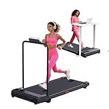 Portable Walking Pad Treadmills for Home Small, Electric Mini Walking Treadmill for Exercising, 3.0HP Compact Walking Pad Treadmill with Handle Bar, 0.6-7.6MPH, 350LB Capacity