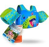 AEOCOO Puddle Float Jumper 20-30 Pounds, Toddler Swim Vest for 1-2 Years Old, Pool Floats with Swimming Arm Floaties Swim Jacket with Water Wings for Kids Swimmies, Boys, Girls, Niños, Dinosaur
