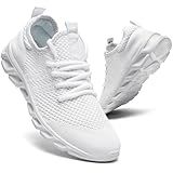 Tvtaop White Running Shoes Womens Sneakers Tennis Walking Workout Gym Shoes Lightweight Comfortable Trail Running,White,Women's Size 8.5