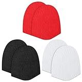 Windkream 3 Pairs Bowling Shoe Slide Sole Bowling Accessories Replacement Felt Shoe Slide Pads for Men Women, Red Black White, One Size