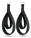Wonderful Day 2PCS Pilates Straps for Reformer, Comfortable Enhanced Thickness, Fitness D-Ring Double Loop Exercise Straps for Home Gym Workout (Black)