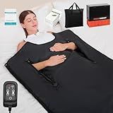 Cransidium Infrared Sauna Blanket for Home: Portable Design Full Body Detox Therapy with Deep Heat Relaxation - Far Infrared Heating Adjustable 86-176℉ & 20-60 Min Timer 71 x 31.5Inch