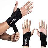 Copper Compression Advanced Wrist Brace - Copper Infused Adjustable Orthopedic Support Splint for Pain, Carpal Tunnel, Arthritis, Tennis Elbow, Tendinitis, RSI, Ganglion Cyst for Men Women Right S/M
