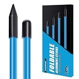 CHAMPKEY Premium Foldable 40" Golf Alignment Sticks 4 Pack - Posture Correction and Shot Accuracy Golf Training Aid (Blue)