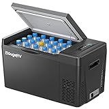 BougeRV 12 Volt Refrigerator 12V Car Fridge 23 Quart Portable Freezer Compressor Cooler 12/24V DC 110~240V AC for Truck Van RV SUV Boat Travel Camping Road Trips Tailgating -8℉~50℉ (Black)