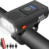 Victoper Bike Light, High Lumens Super Bright Bicycle Lights, 6+4 Modes USB Rechargeable Bike Headlight & Tail Light Set, Waterproof Safety Bike Front & Rear Light for Road, Mountain, Night Riding