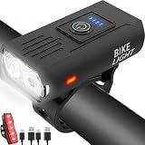 Victoper Bike Light, High Lumens Super Bright Bicycle Lite, 6+4 Modes USB Rechargeable Bike Headlight & Taillight Set, Waterproof Safety Bike Front & Rearlight for Road, Gifts for Father's Day