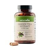 NatureWise Green Tea Extract Capsules 1000 mg - 50% EGCG & 98% Polyphenols - Extra Strength Green Tea Pills - Antioxidants for Heart Health & Energy - Vegan, Non-GMO - 120 Count[60-Day Supply]