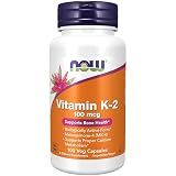 NOW Supplements, Vitamin K-2 100 mcg, Menaquinone-4 (MK-4), 100 Veg Caps