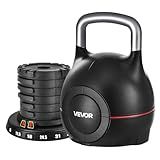 VEVOR Kettlebell, Adjustable Kettlebell with 7 Weight Levels (3.5, 7, 10, 13, 16, 19.5, 22.5 lbs), Die-Cast Aluminum and ABS Material, for Grip Strength Training, Full-body Workout & Cross-Training