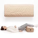 Zonli Yoga Bolster Pillow for Meditation & Restorative Yoga - Rectangular Support Cushion with Removable Cotton Cover & Carry Handle, 26"x11"x7",Coffee