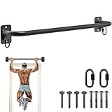 SELEWARE Fully Welded Pull Up Bar Wall Mount Heavy Duty Chin-up Bar w/Resistance Band Hooks for Doorway, Support Beam or Joist Mount Thick Metal Sturdy Construction Support 500 lbs