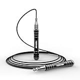 Speed Jump Rope - YERVIM Fast Skipping Ropes for Aerobic Exercise, Fitness, Losing Weight, Endurance Workout of Boxing, MMA, Martial Arts - Adjustable Length for Men, Women and Children (Black)