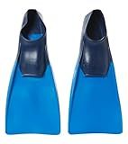 Sporti Adult-Kids Short Swim Fins, Floating Fin for Swimming & Snorkeling, Swim Flippers for Training - BlueNavy - M 8-9 / W 9-10