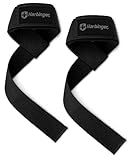 Harbinger Padded Cotton Lift Straps, Black - Soft, Supportive Neotek Wrist Pads - 21.5" Length, 1.5" Width - Reinforced Edges & Heavy-duty Stitching - Cushions Wrists for Lifting Support