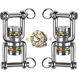 BeneLabel Swing Swivel, 360° Rotational Device with 2 Bearings, 770LB Capacity, Stainless Steel, for Aerial Dance, Yoga Swing Sets,Web Tree Swing, and More, 2 Pack