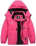 SOBAPRA Kids Waterproof Ski Jacket Warm Winter Coat Boys and Girls Fleece Lined Hooded Rain Jacket
